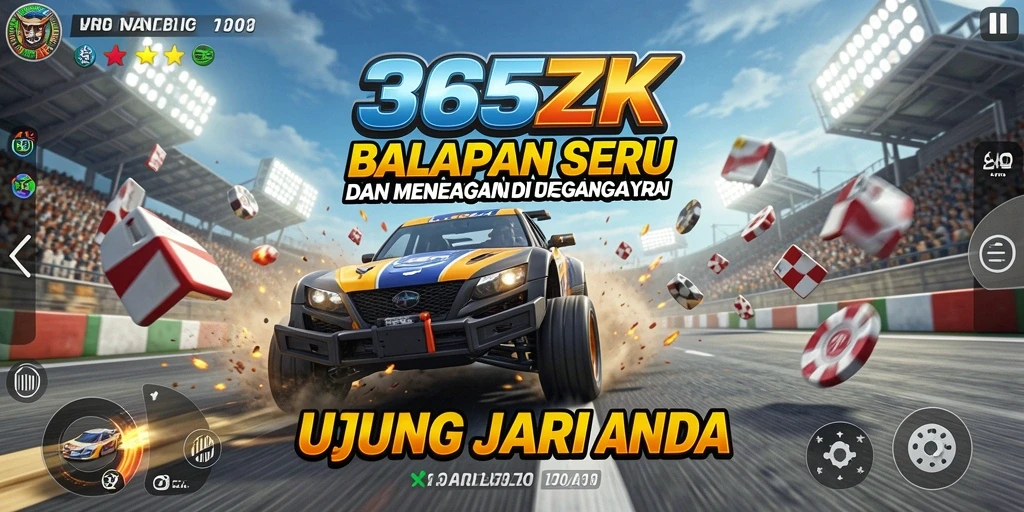Tampilan aksi seru dalam gameplay balapan 365ZK.