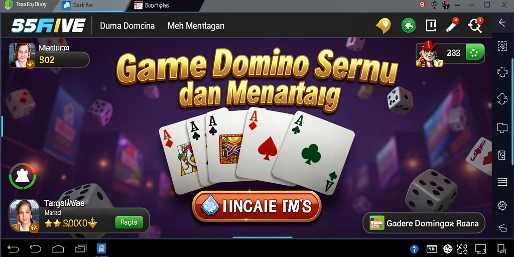 Screenshot gameplay 55FIVE yang menunjukkan suasana permainan domino.
