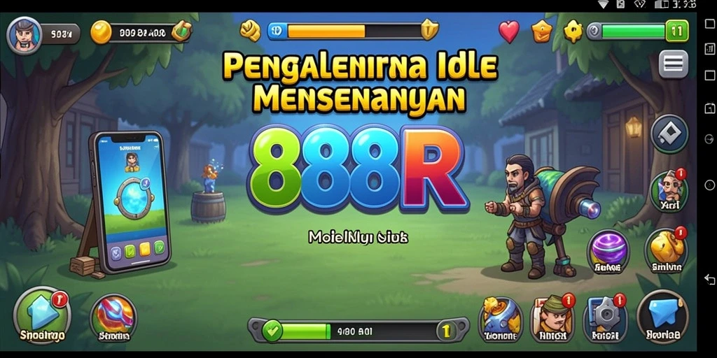 Tampilan menarik dari gameplay 888R yang santai dan penuh warna.
