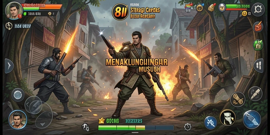 Tampilan gameplay <strong>8II</strong> yang dinamis dan menantang dari pertempuran strategi.