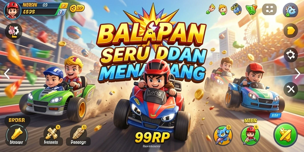 Tampilan gameplay Racing 99RP yang mendebarkan dan realistis.