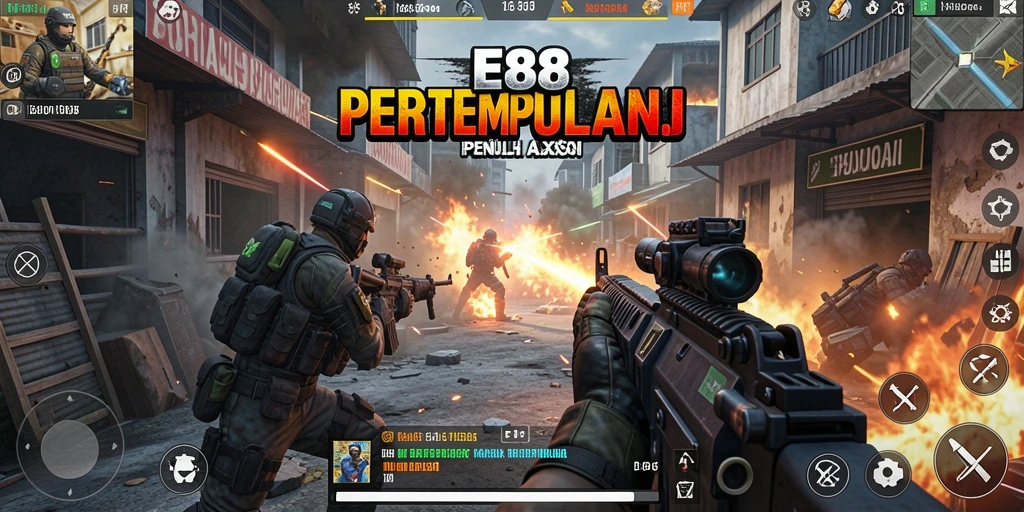 Gameplay E88 menampilkan aksi tembak-menembak yang mendebarkan.
