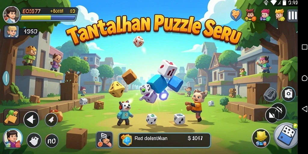 Screenshot utama EOS77 menampilkan gameplay Puzzle yang seru.