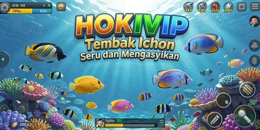 Tampilan gameplay HOKIVIP dengan aksi seru menembak ikan.