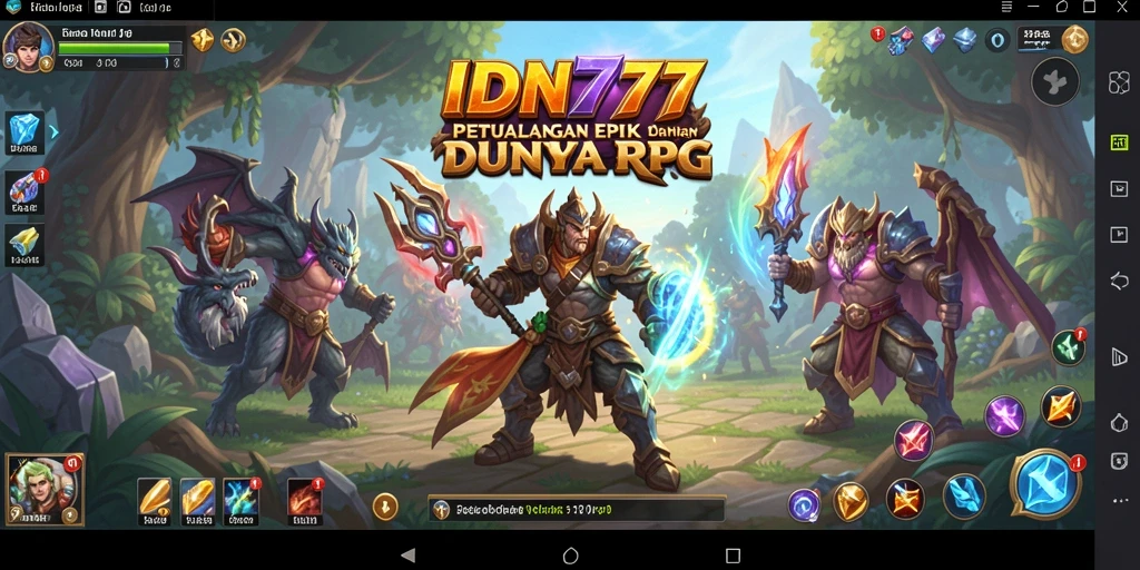 Tampilan utama gameplay IDN777 yang menarik dan penuh aksi RPG.