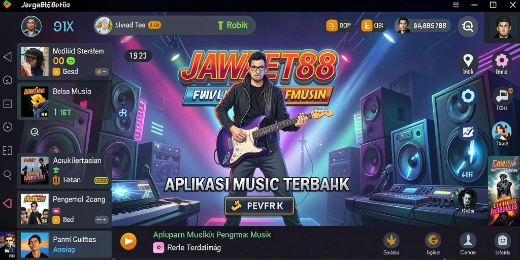 Screenshot aplikasi JAWABET88 menampilkan antarmuka penggunanya yang menarik dan interaktif.