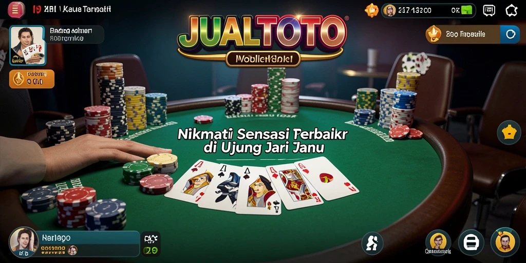 Tampilan gameplay Poker yang menarik di dalam aplikasi JUALTOTO.