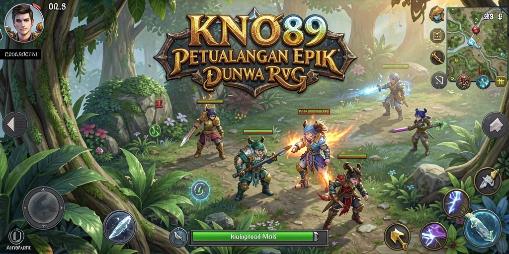 Tampilan gameplay memukau di KNO89 dengan pertempuran aksi RPG.