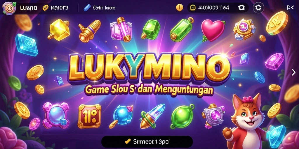 Tampilan gameplay LUKYMINO yang mendebarkan dan penuh warna.
