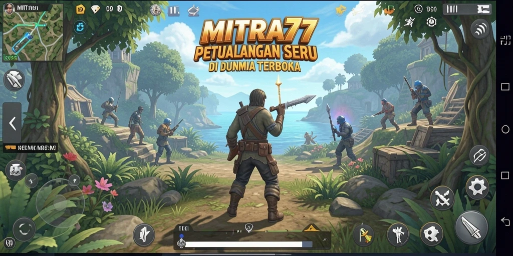 Screenshot gameplay MITRA77 menampilkan dunia terbuka penuh petualangan.