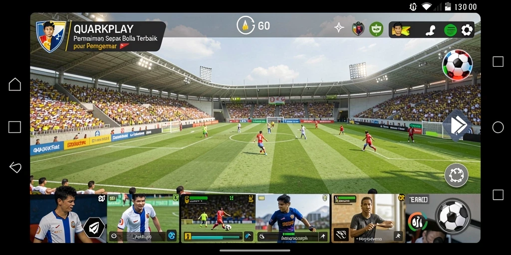 Tangkapan layar gameplay QUARKPLAY yang menampilkan aksi seru di lapangan.