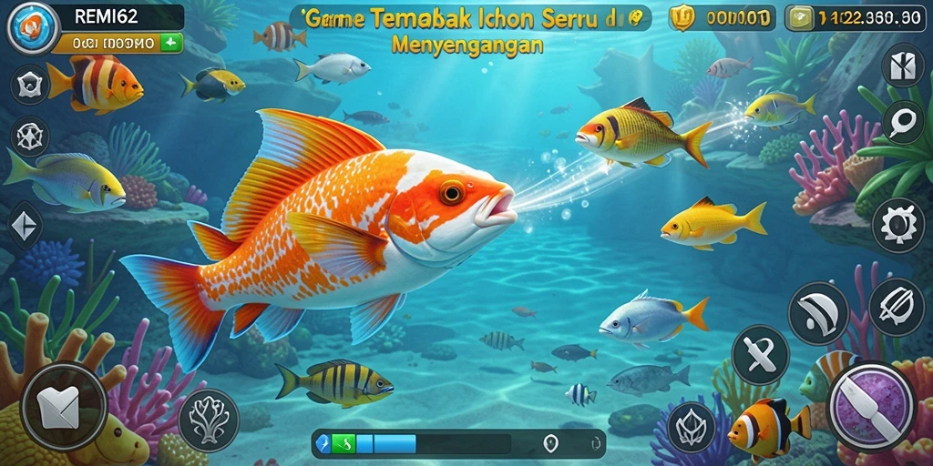 Tampilan gameplay seru saat menangkap ikan di REMI62.
