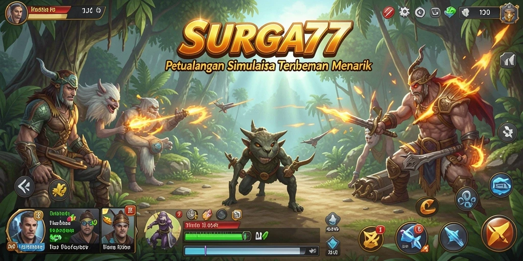 Screenshot SURGA77 menunjukkan gameplay simulasi yang mendalam dan menarik.