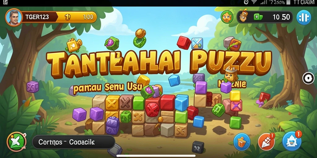 Screenshot gameplay TGER123 menampilkan tantangan puzzle yang seru.