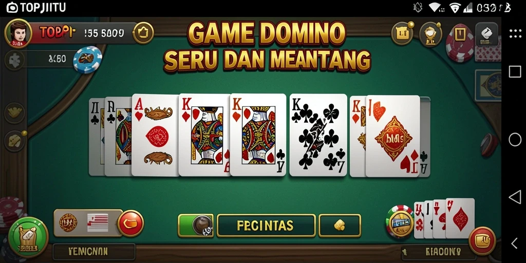 Screenshot gameplay TOPJITU menampilkan serunya bermain Domino.